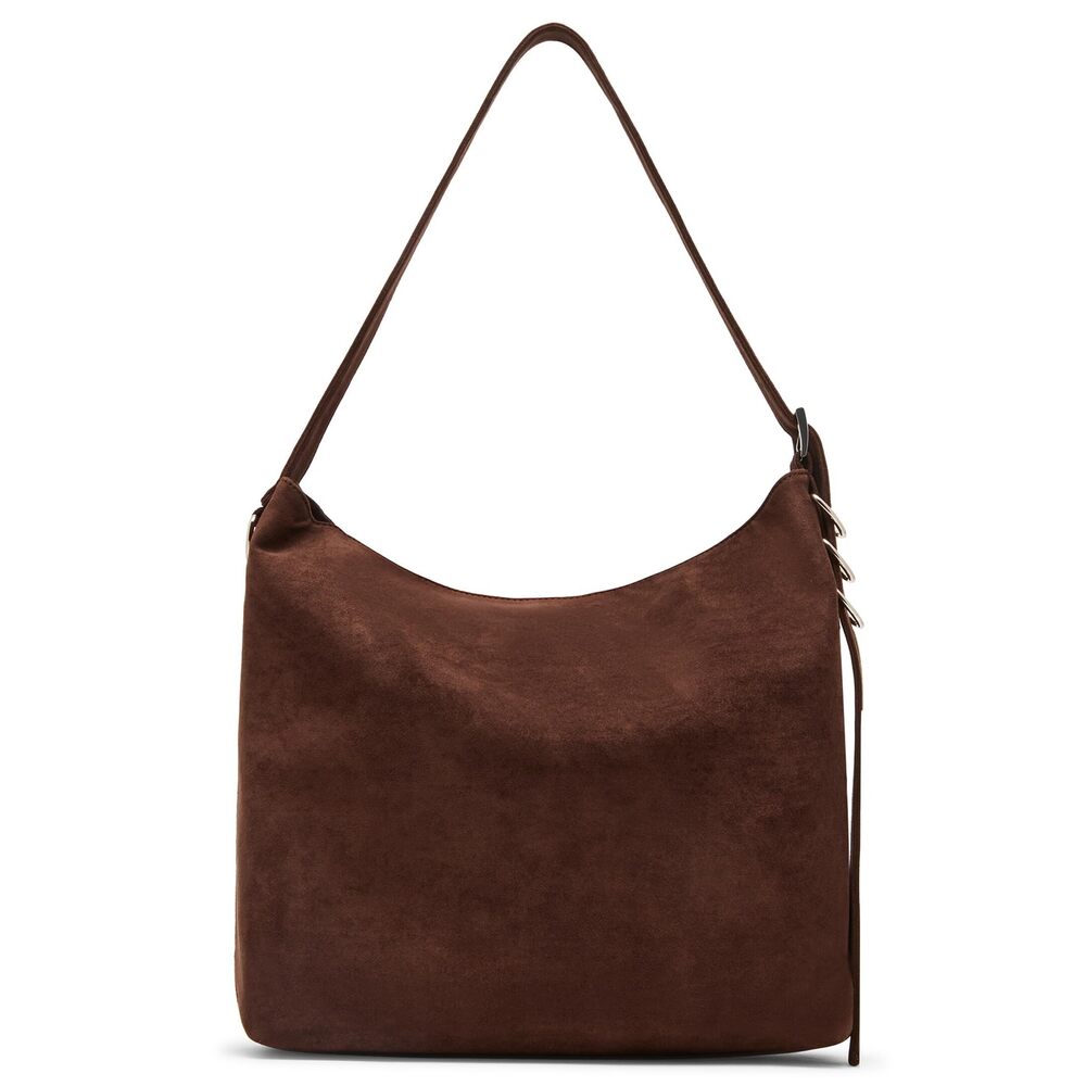 1310 Wyatt Shoulder Bag, Brown Suede, Small